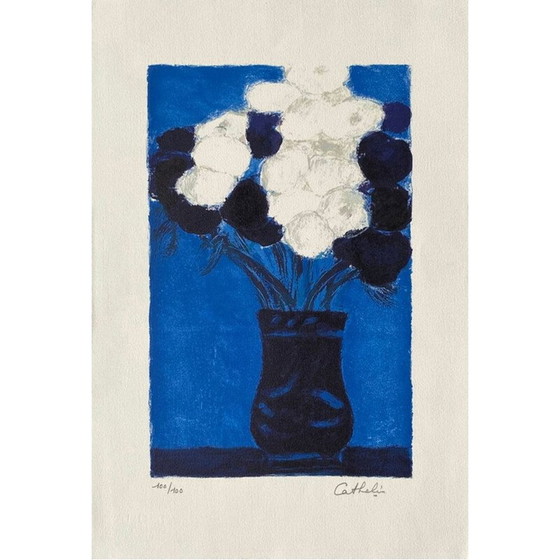 Image 1 of Lithographie vintage sur papier arches de Bernard Cathelin, 1995