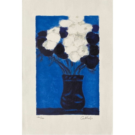 Image 1 of Lithographie vintage sur papier arches de Bernard Cathelin, 1995