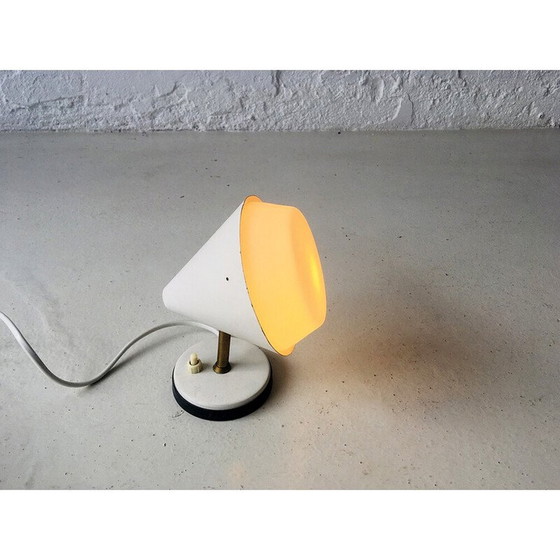 Image 1 of Lampe de table vintage en métal et laiton, Italie 1950