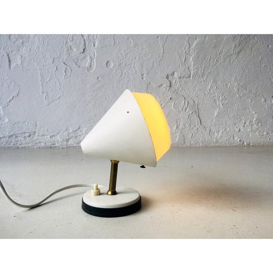 Image 1 of Lampe de table vintage en métal et laiton, Italie 1950
