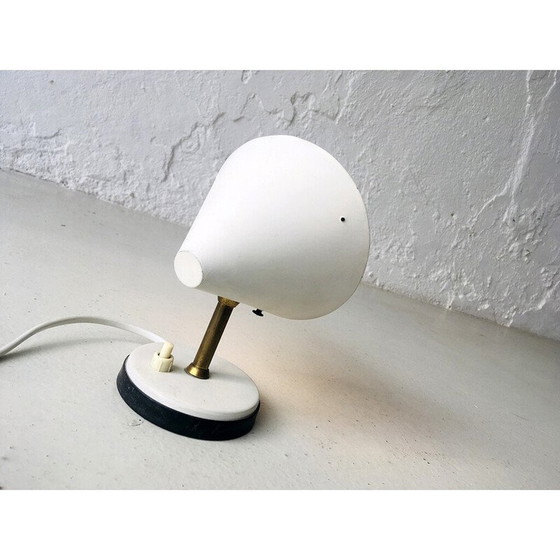 Image 1 of Lampe de table vintage en métal et laiton, Italie 1950