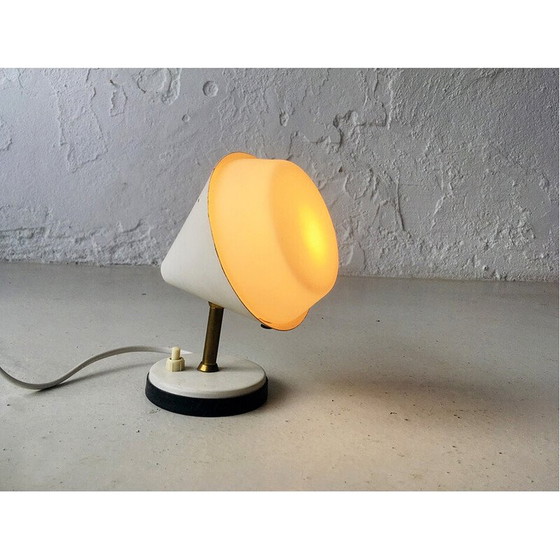 Image 1 of Lampe de table vintage en métal et laiton, Italie 1950