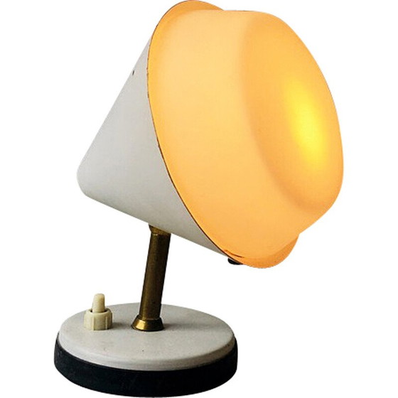 Image 1 of Lampe de table vintage en métal et laiton, Italie 1950