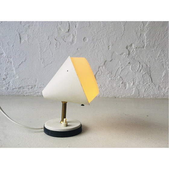Image 1 of Lampe de table vintage en métal et laiton, Italie 1950