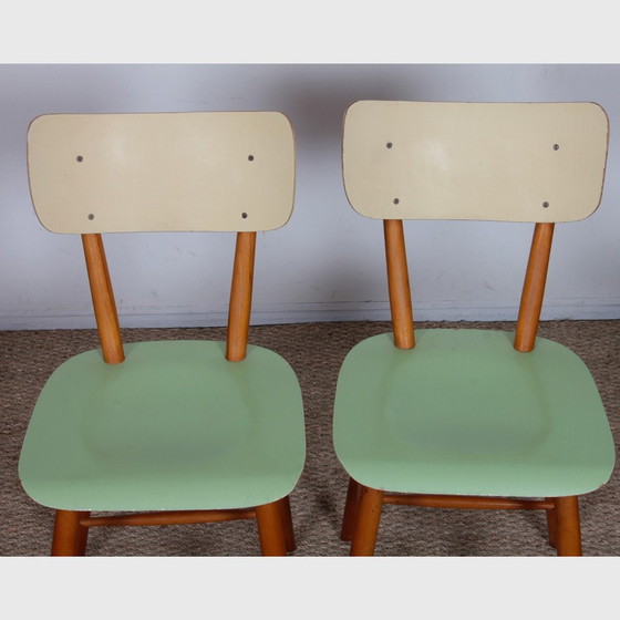 Image 1 of Suite De 4 Chaises Vintage En Bois, Éditées Par Ton, 1960