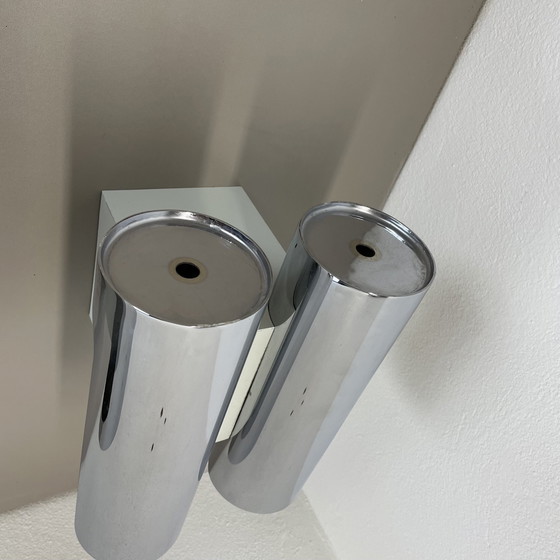 Image 1 of Lot de 2 appliques modernistes Xxl 30Cm Atomic Space Age Chromed, Allemagne 1970S
