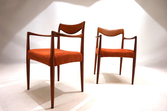 Image 1 of Ensemble de 2 chaises Gustav Bahus Bambi en teck par Rolf Rastad & Adolf Relling, 1960