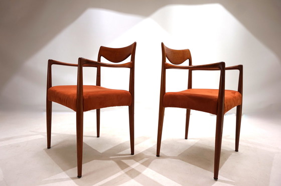 Image 1 of Ensemble de 2 chaises Gustav Bahus Bambi en teck par Rolf Rastad & Adolf Relling, 1960