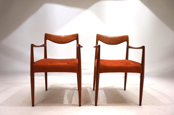 Image 1 of Ensemble de 2 chaises Gustav Bahus Bambi en teck par Rolf Rastad & Adolf Relling, 1960