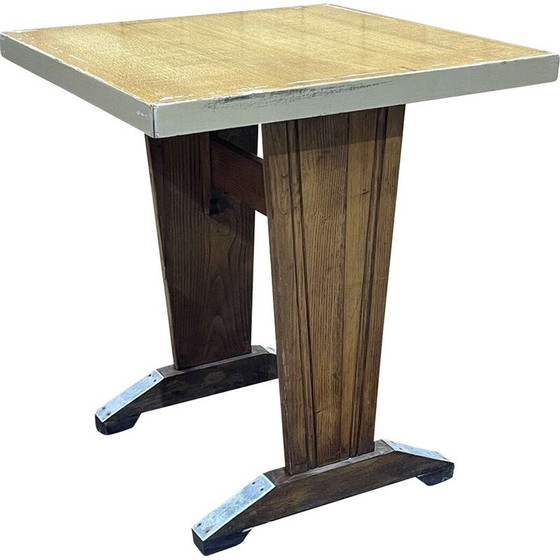 Image 1 of Table de bistrot vintage en chêne et plateau en formica, 1950