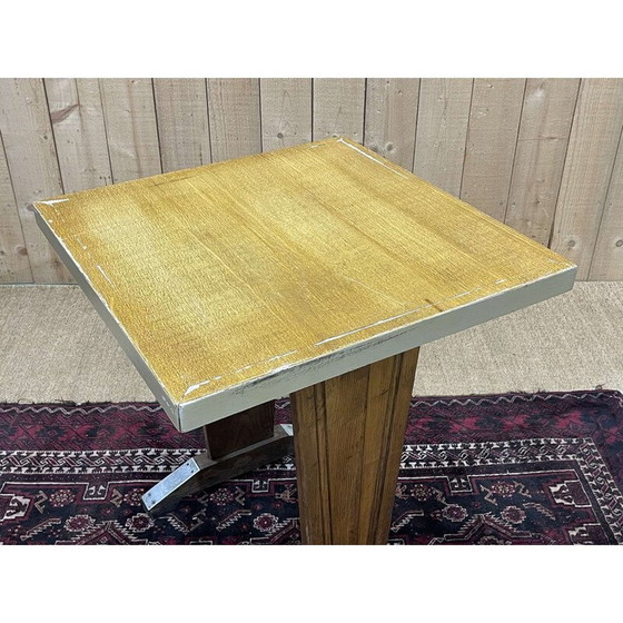 Image 1 of Table de bistrot vintage en chêne et plateau en formica, 1950