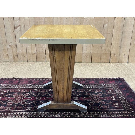 Image 1 of Table de bistrot vintage en chêne et plateau en formica, 1950
