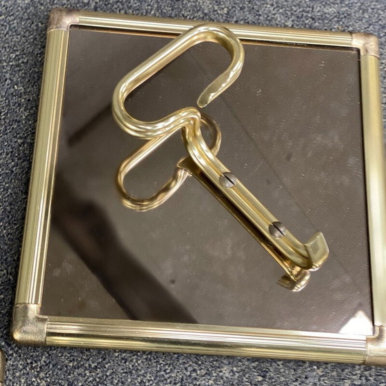 Image 1 of Paire de porte-manteaux vintage en verre fumé carré par H. Baller, Autriche 1970