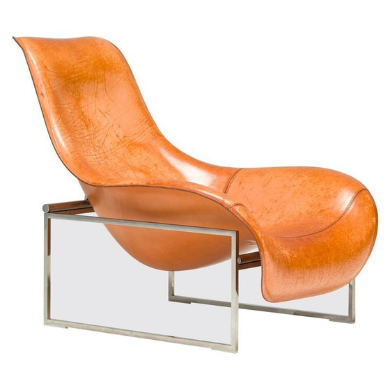 Image 1 of Vintage Mart Mprn_1 fauteuil de salon en cuir marron par Antonio Citterio pour BandB Italia