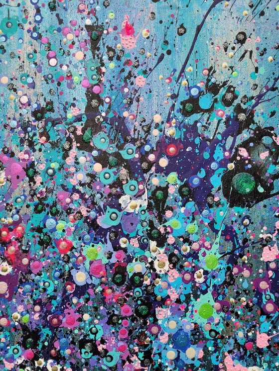 Image 1 of Peinture abstraite "Fleurs de lune" par Valentina Pufe