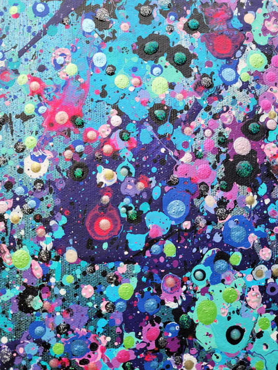 Image 1 of Peinture abstraite "Fleurs de lune" par Valentina Pufe