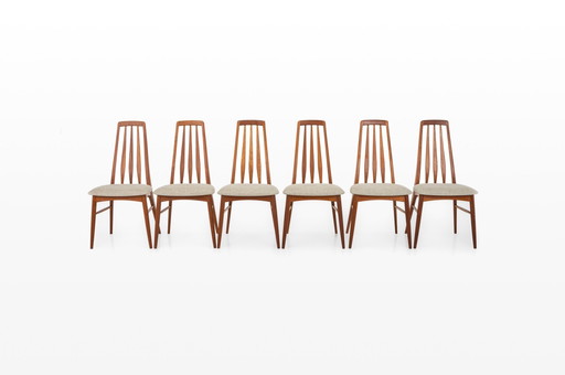 Chaises de salle à manger Eva par Niels Koefoed pour Koefoeds Hornslet, 1960S, ensemble de 6