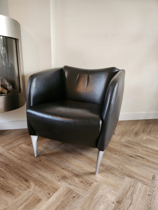 1X fauteuil en cuir