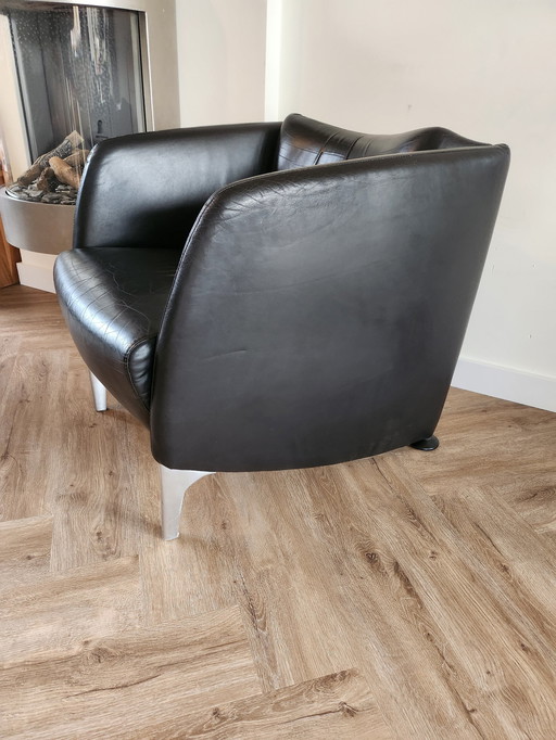 1X fauteuil en cuir