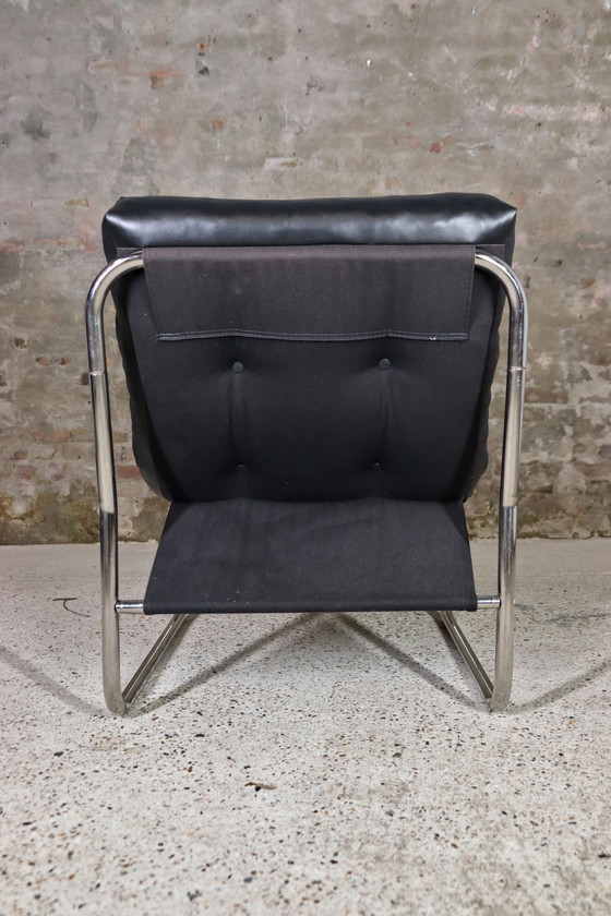 Image 1 of 2X Chaises longues Pixi noires par Gillis Lundgren pour Ikea