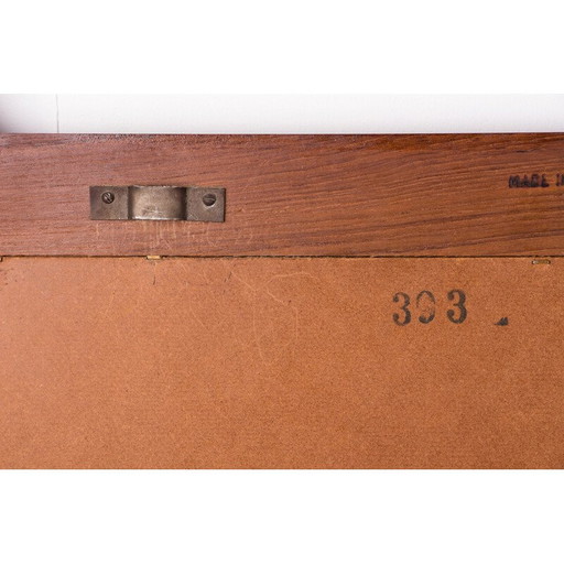 Miroir mural vintage en teck et verre par Pedersen et Hansen, Danemark 1960