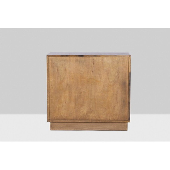 Image 1 of Paire de commodes rectangulaires vintage en hêtre laqué et laiton doré