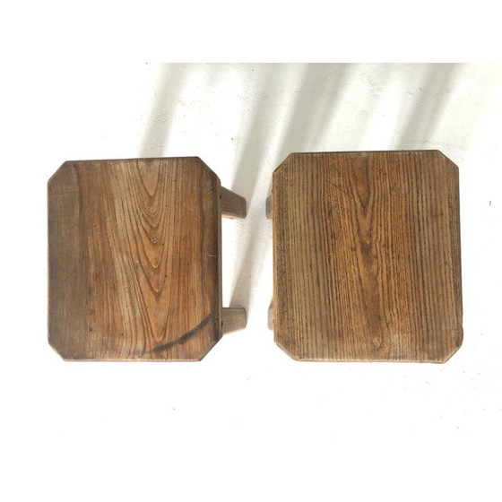 Image 1 of Ensemble de 4 tabourets vintage brutaliste 1950s