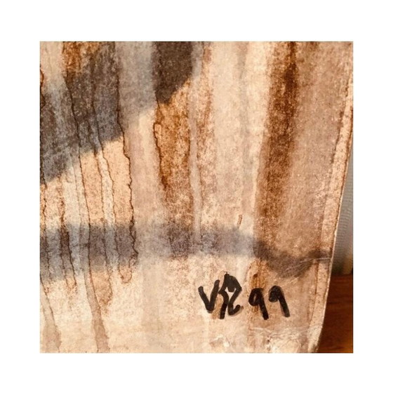 Image 1 of Peinture vintage sur carton représentant une partie du corps d'une femme nue