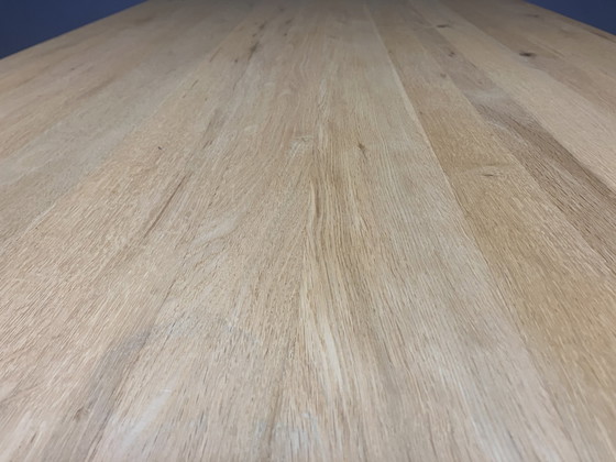 Image 1 of Table de salle à manger vintage en chêne massif chromé