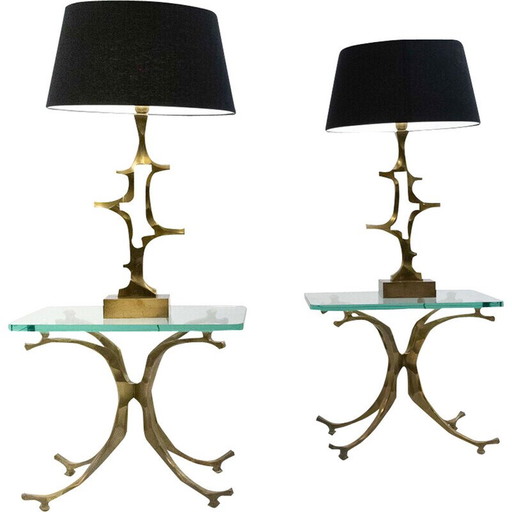 Paire de lampes vintage "Hippocampus" de Willo Daro, 1970