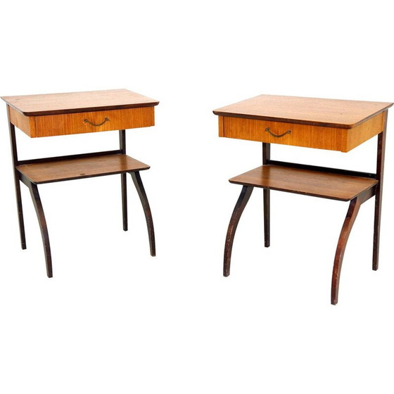 Image 1 of Paire de tables de nuit vintage en teck, Suède 1960