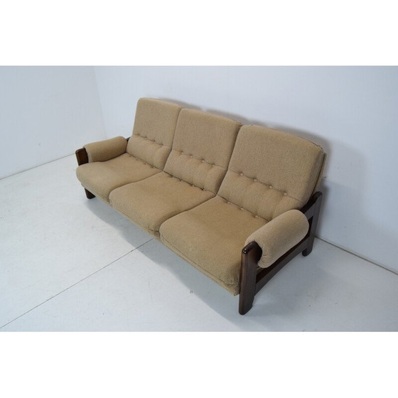 Image 1 of Canapé vintage en tissu et bois, Italie 1970
