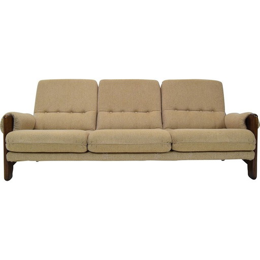 Canapé vintage en tissu et bois, Italie 1970