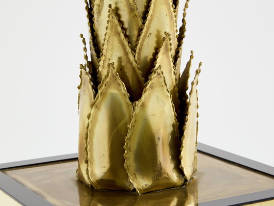 Image 1 of Christian Techoueyres pour Maison Jansen Lampe palmier en laiton 1970