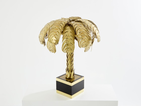 Image 1 of Christian Techoueyres pour Maison Jansen Lampe palmier en laiton 1970