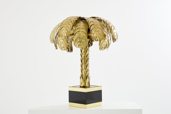 Image 1 of Christian Techoueyres pour Maison Jansen Lampe palmier en laiton 1970