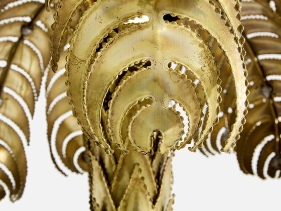 Image 1 of Christian Techoueyres pour Maison Jansen Lampe palmier en laiton 1970