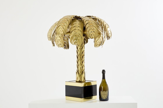 Image 1 of Christian Techoueyres pour Maison Jansen Lampe palmier en laiton 1970