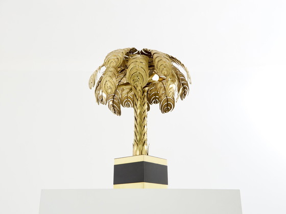Image 1 of Christian Techoueyres pour Maison Jansen Lampe palmier en laiton 1970
