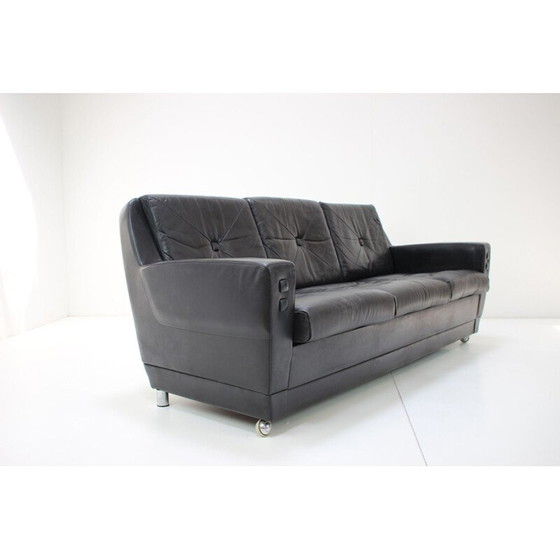 Image 1 of Canapé 3 places en cuir, Allemagne, Mid Century, années 1960