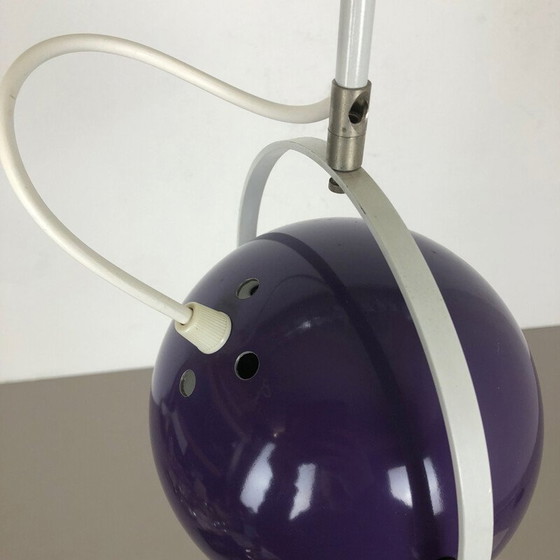 Image 1 of Lampe suspendue réglable Pop Art Panton avec tache violette Allemagne 1970