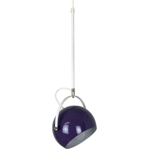 Lampe suspendue réglable Pop Art Panton avec tache violette Allemagne 1970