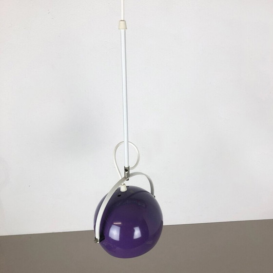 Image 1 of Lampe suspendue réglable Pop Art Panton avec tache violette Allemagne 1970