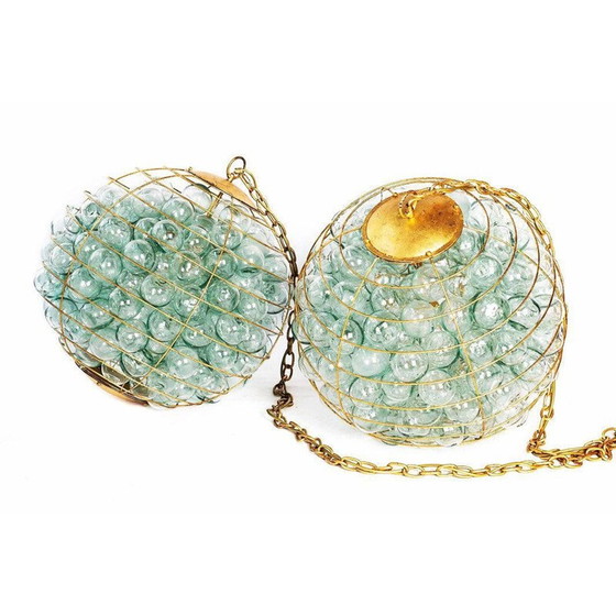 Image 1 of Paire de lustres Orb en verre soufflé vintage