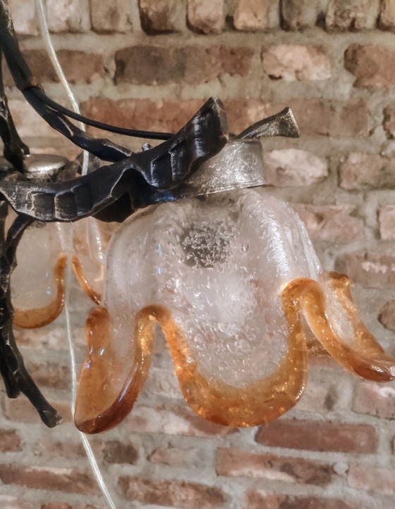 Lampe brutaliste de Murano – Suspensions, Murano Glass, Iron (photo 3 of 14)