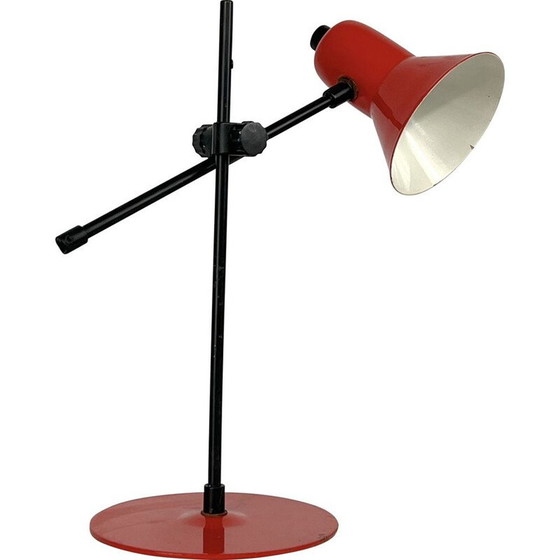 Image 1 of Lampe de table vintage rouge par Veneta Lumi, Italie 1970