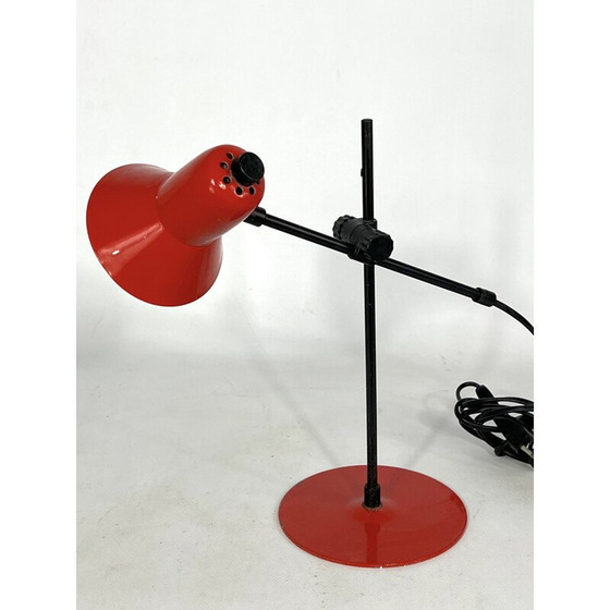 Image 1 of Lampe de table vintage rouge par Veneta Lumi, Italie 1970