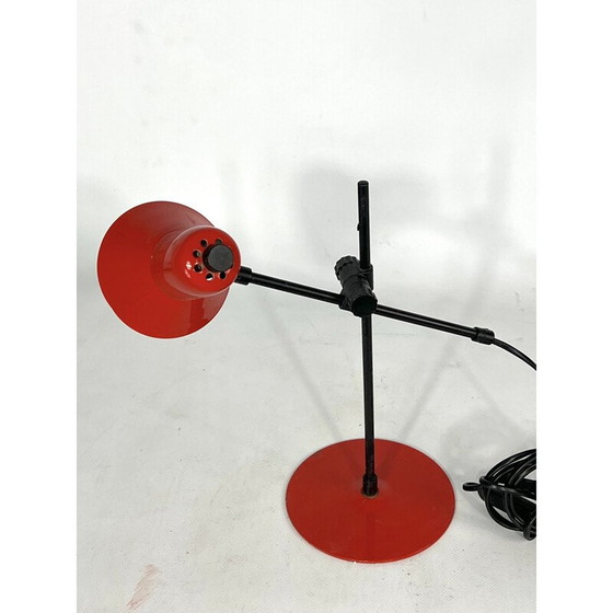 Image 1 of Lampe de table vintage rouge par Veneta Lumi, Italie 1970