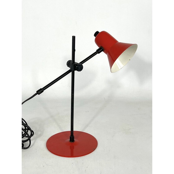 Image 1 of Lampe de table vintage rouge par Veneta Lumi, Italie 1970