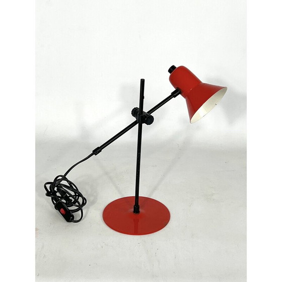 Image 1 of Lampe de table vintage rouge par Veneta Lumi, Italie 1970
